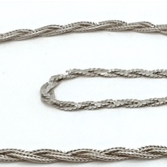 .925 Sterling Silver 18" Braided Chain 10.18grams - Picture 2 of 11